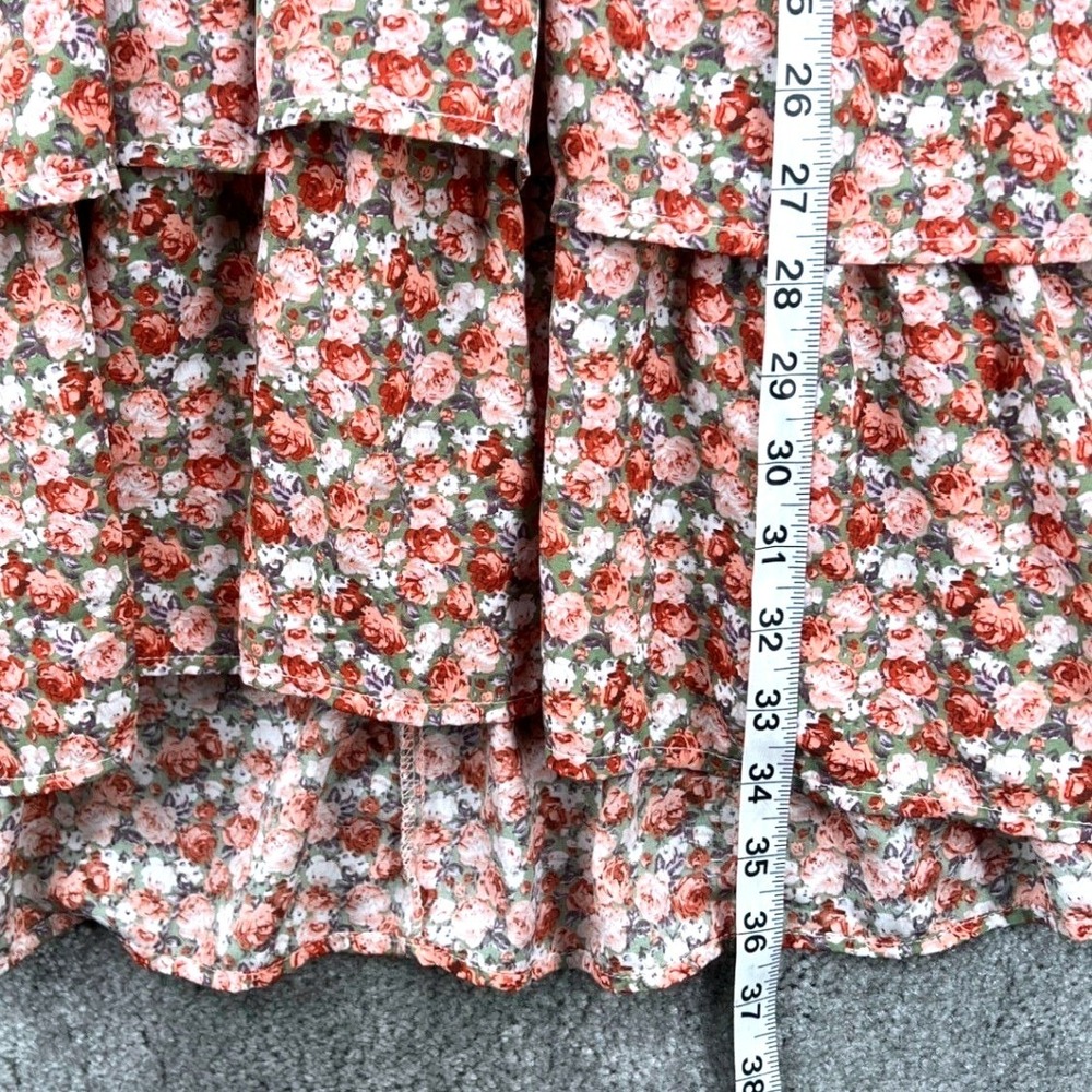 PrettyGarden Womens Floral Halter Dress Tiered Ruffle Mini Size M Cottagecore - Picture 5 of 6